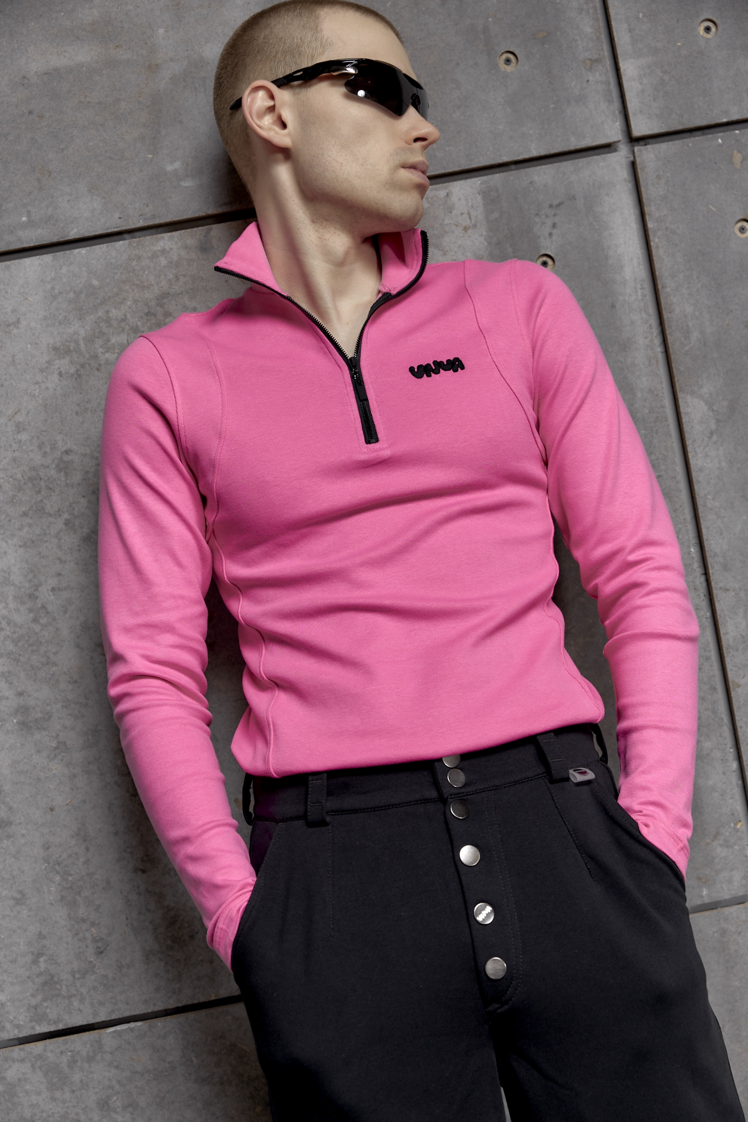 Водолазка с молнией Crazy pink