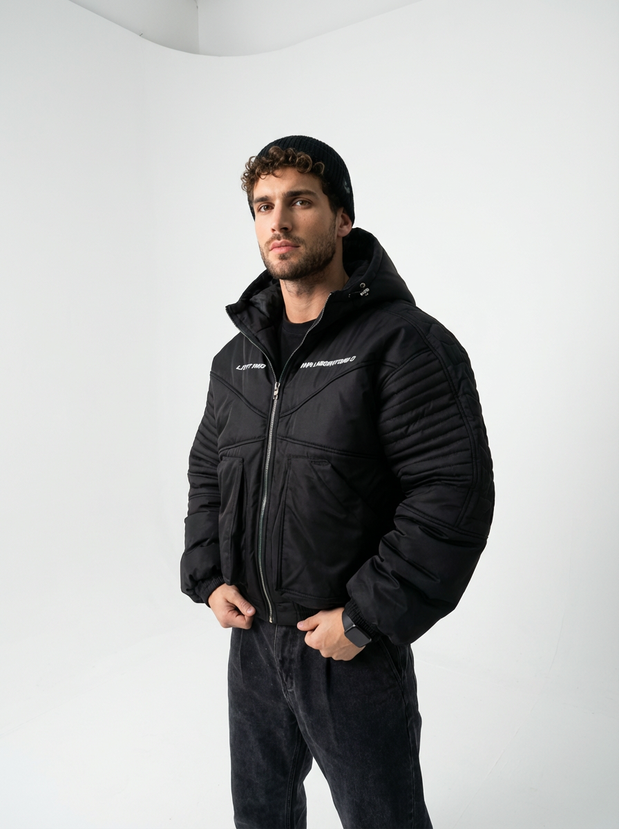 Зимняя Куртка МОТО Perfect black