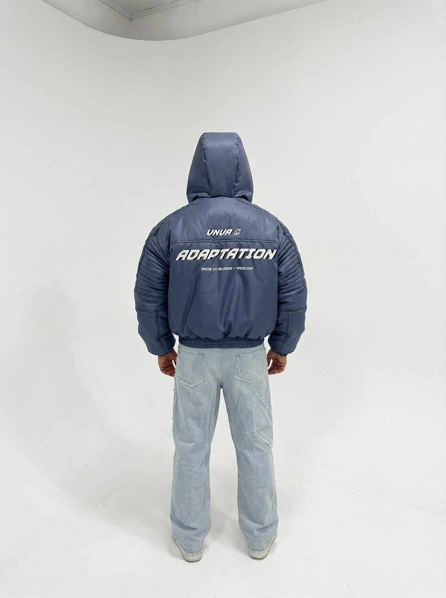 Зимняя Куртка МОТО перламутровый Retro Blue