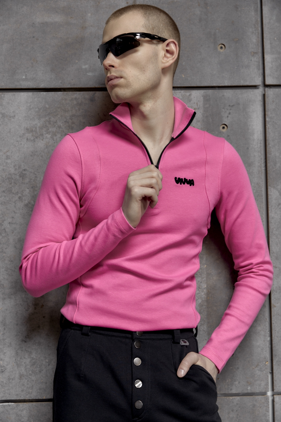 Водолазка с молнией Crazy pink