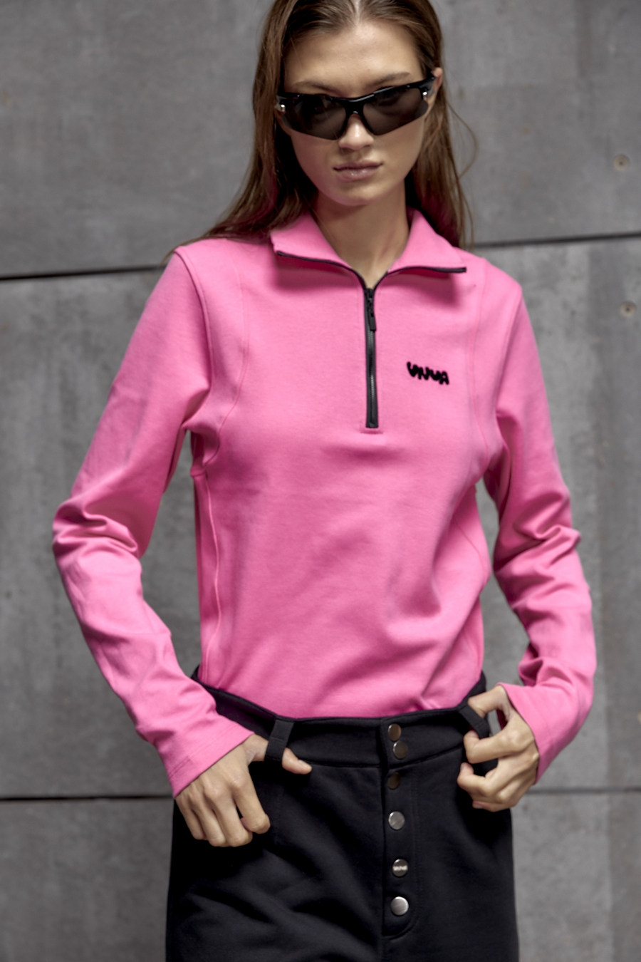 Водолазка с молнией Crazy pink