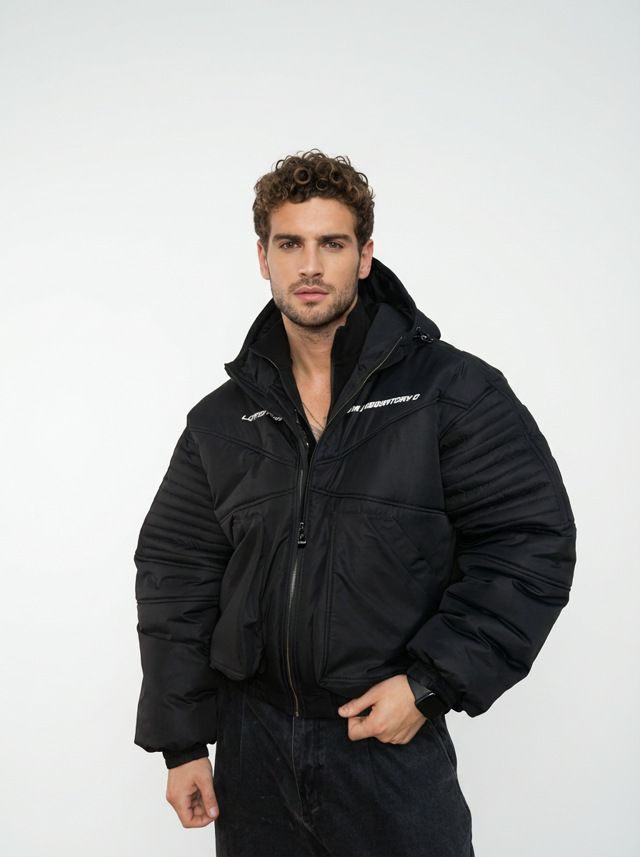 Зимняя Куртка МОТО Perfect black