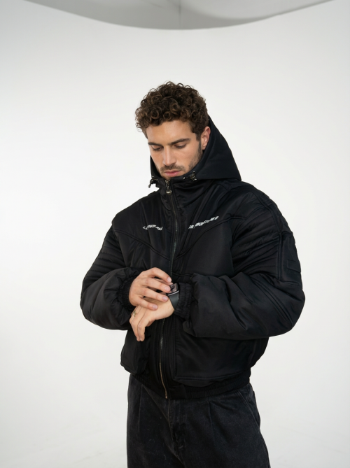 Зимняя Куртка МОТО Perfect black