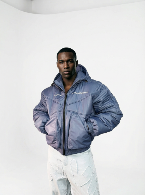 Зимняя Куртка МОТО перламутровый Retro Blue