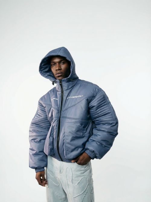 Зимняя Куртка МОТО перламутровый Retro Blue