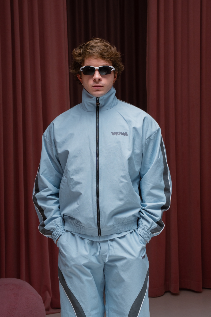 Ветровка-олимпийка Голубая