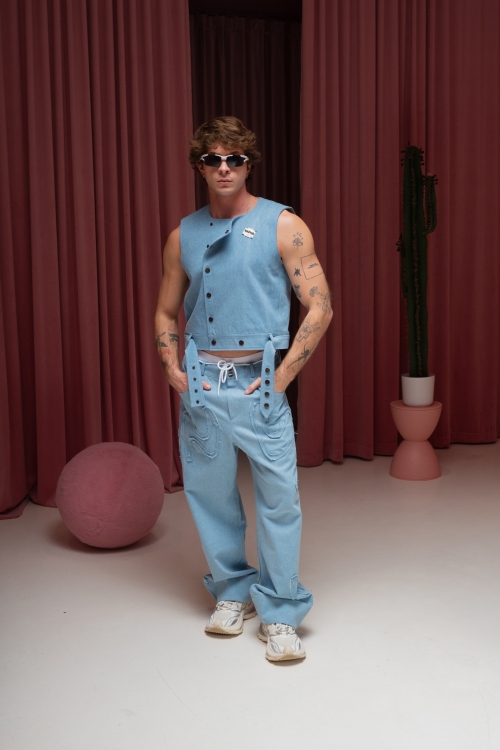 Жилет CROP Jeans Blue