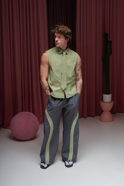 Брюки с лампасами спорт Серые