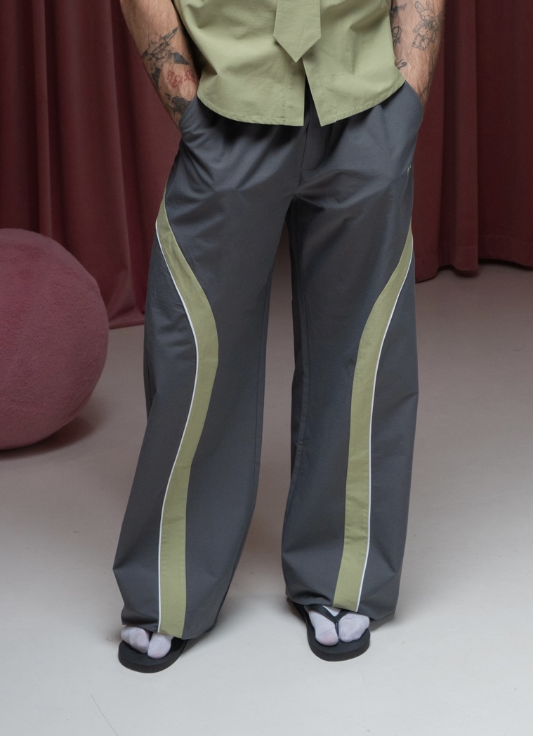 Брюки с лампасами спорт Серые