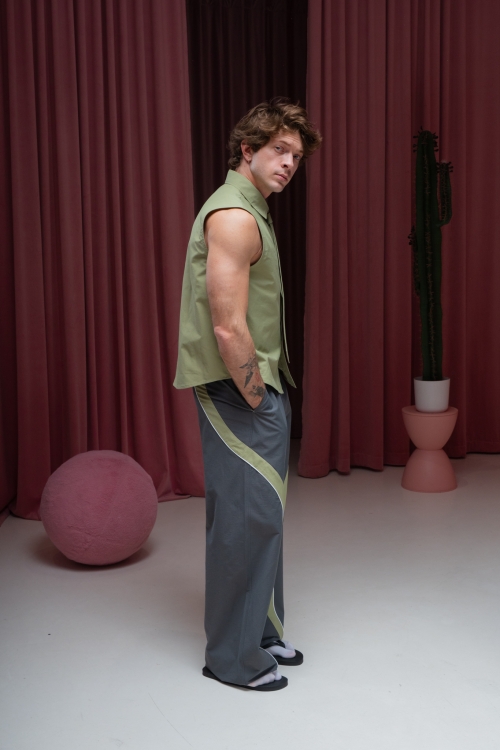 Брюки с лампасами спорт Серые