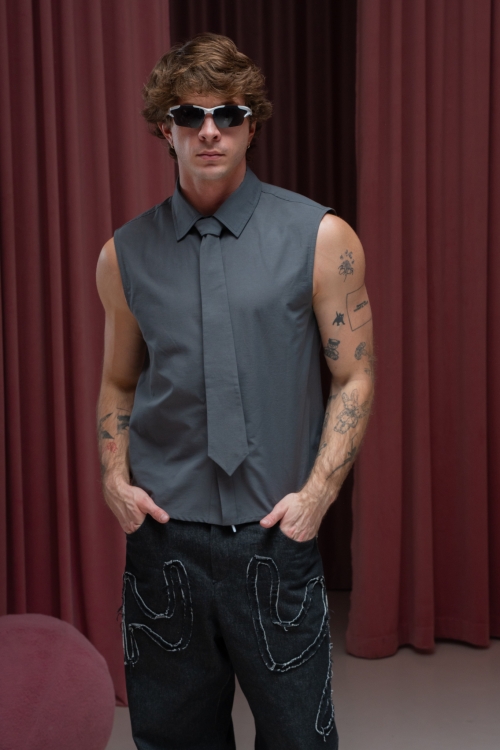 Рубашка без рукавов Графит