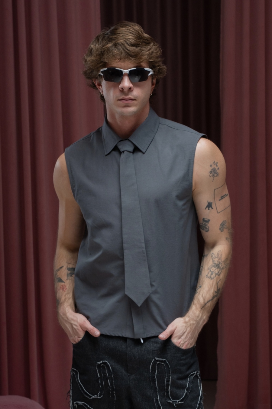 Рубашка без рукавов Графит