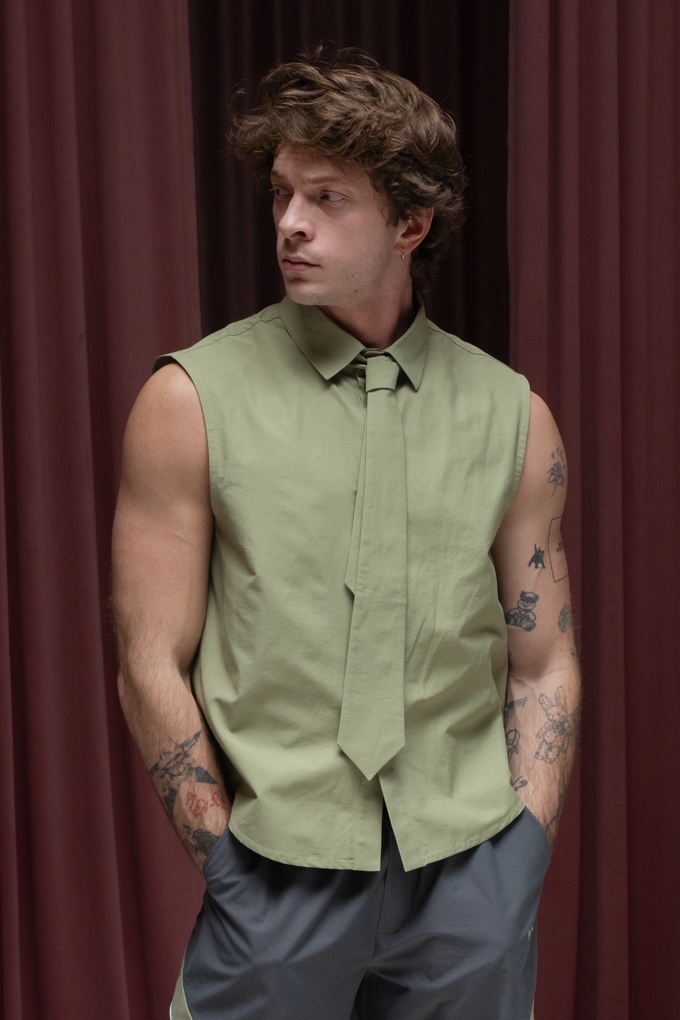 Рубашка без рукавов Олива